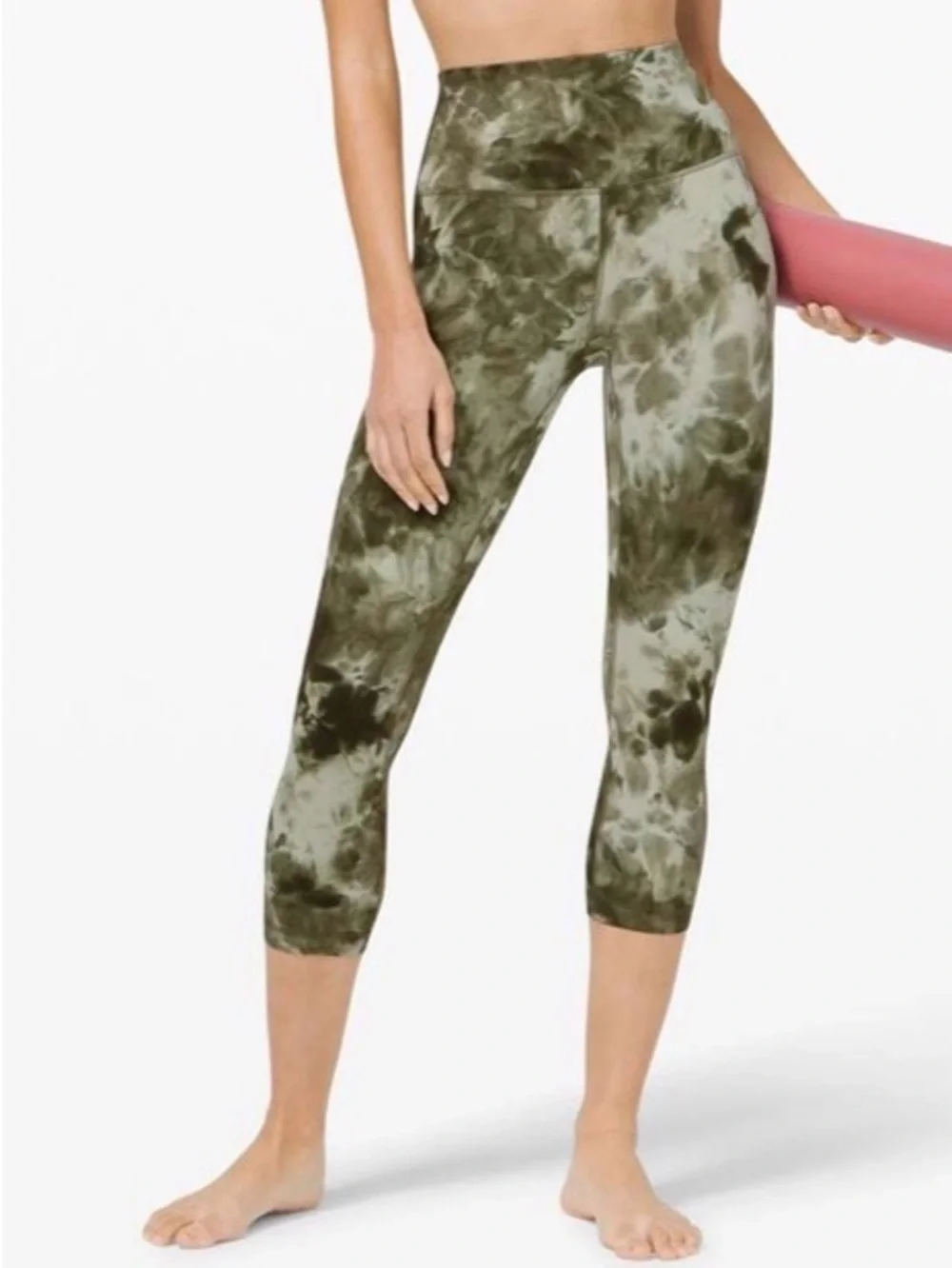 Lululemon Diamond Dye Olive Green Align High Rise with Pockets 21”